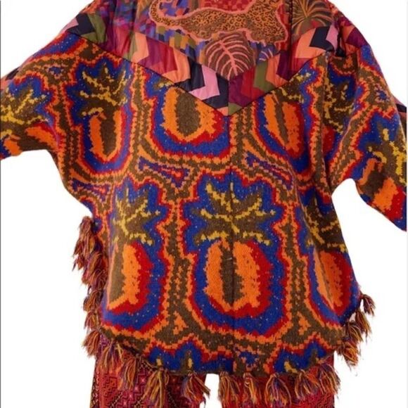 REVOLVE Farm Rio Anthropologie Pineapple Tapestry Puffer Poncho - Picture 6 of 13
